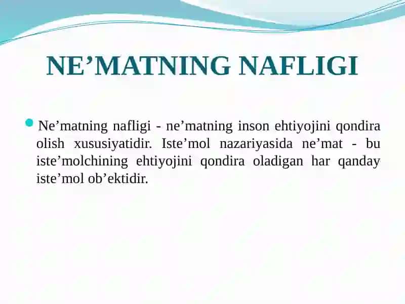 ISTЕ’MOLCHI TANLOVI NAZARIYASI 4