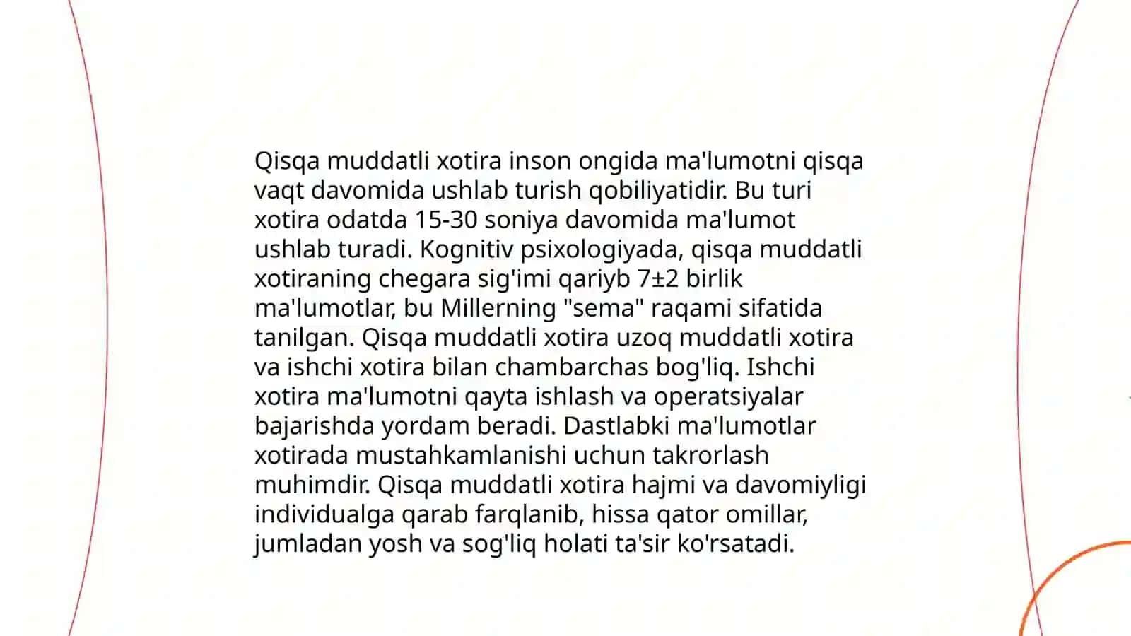 Xotira turlari va uning jarayonlari 4