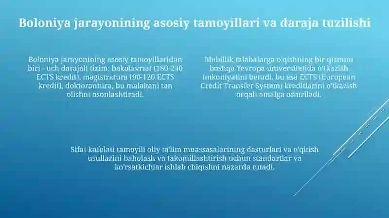 Boloniya jarayoni: Tarix, tamoyillar va tuzilma 4