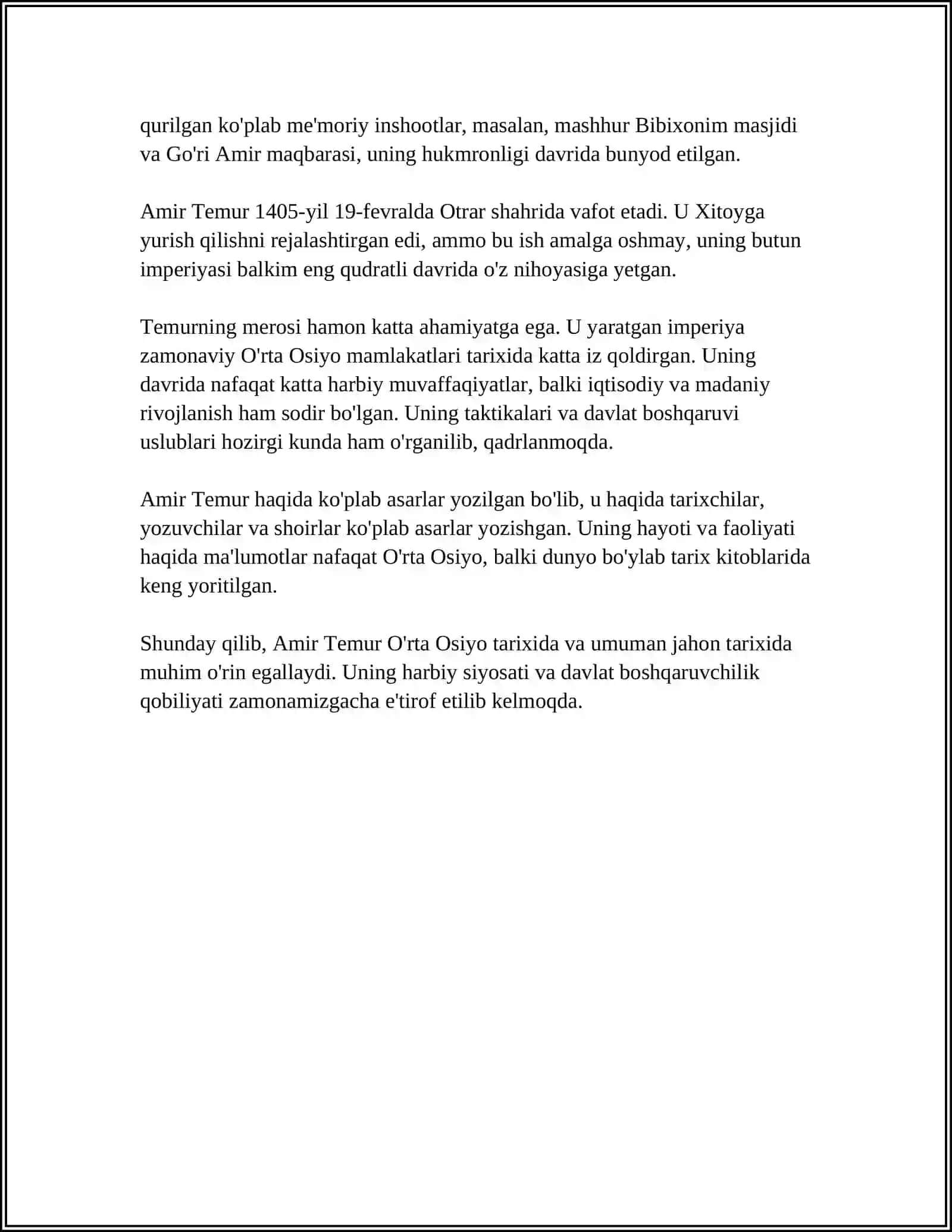 REFERAT Mavzu: AMIR TEMUR 4