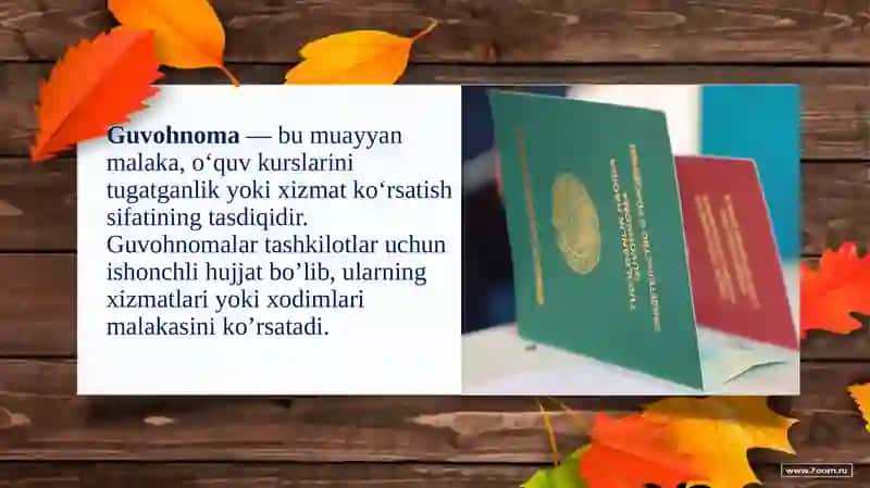 TASHKILIY HUJJATLAR, GUVOHNOMA VA YO’RIQNOMALAR 4