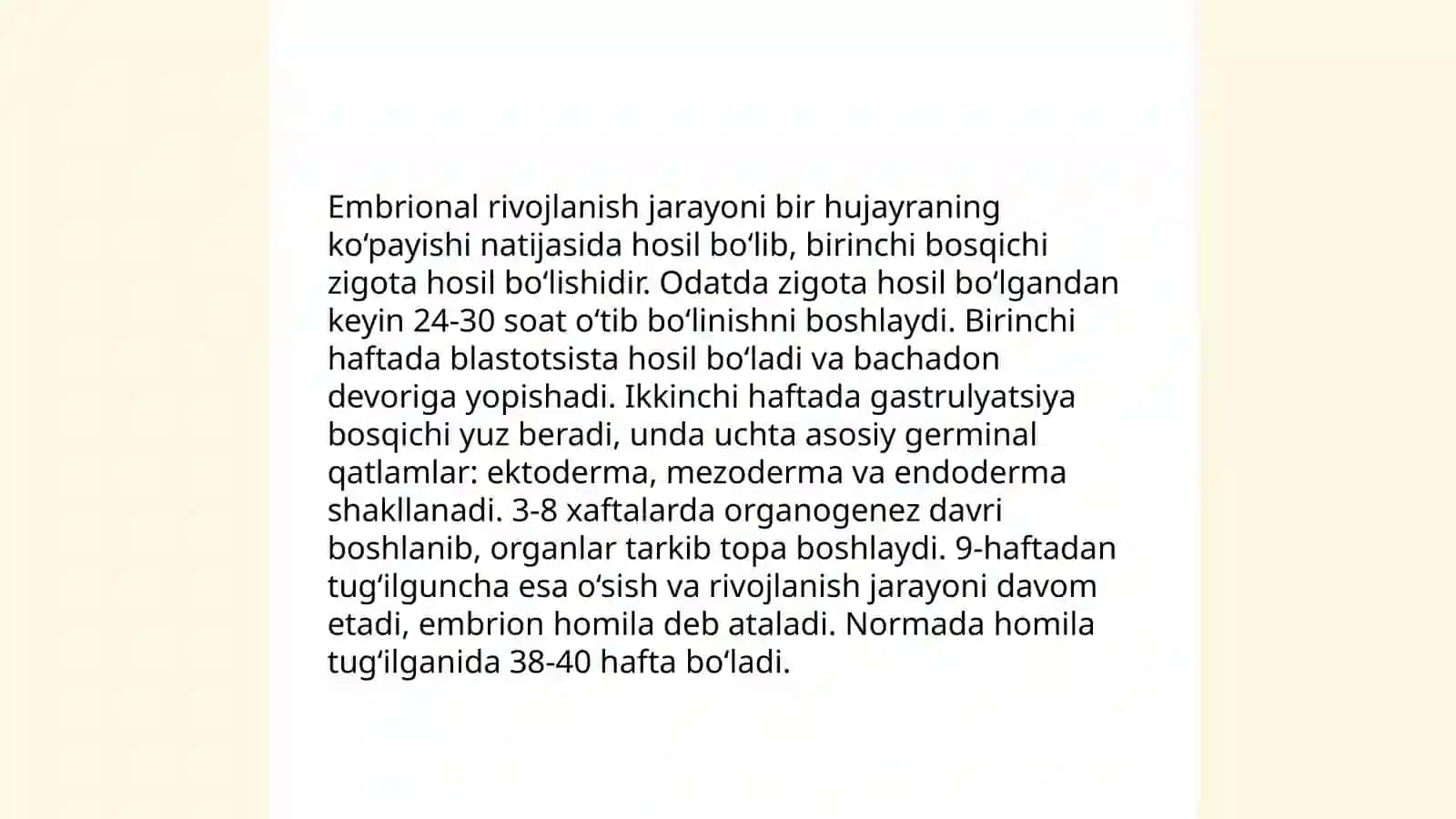 Hayvonlarning individual rivojlanishi 4