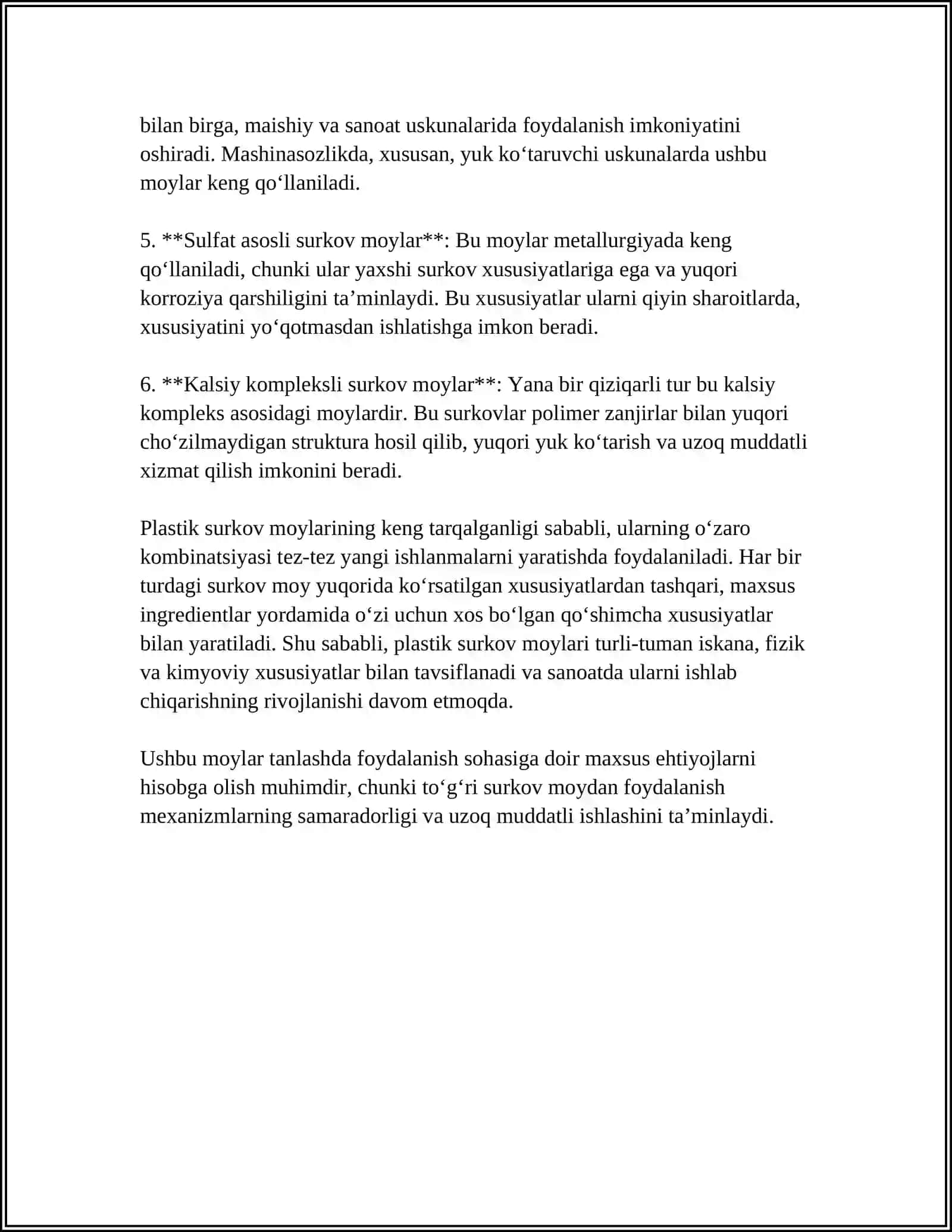 AVTOMOBILLARDA ISHLATILADIGAN PLASTIK SURKOV MOYLARI 4