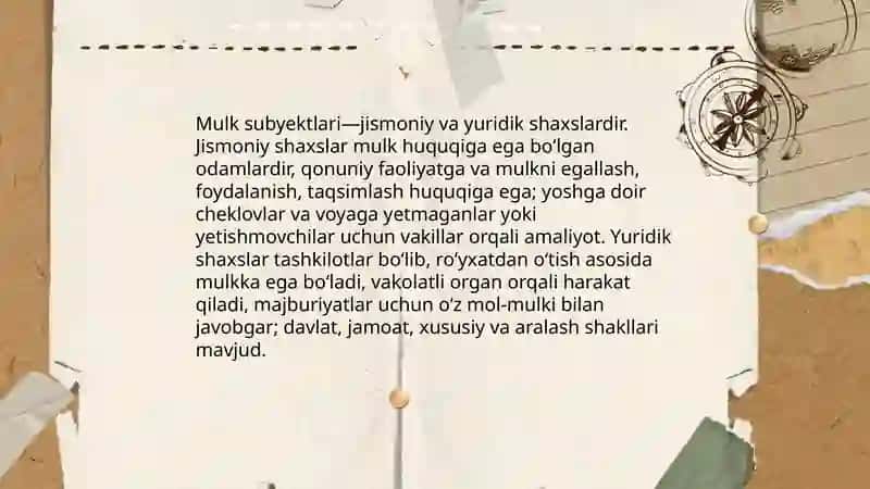 Mulk huquqi tushunchasi 4