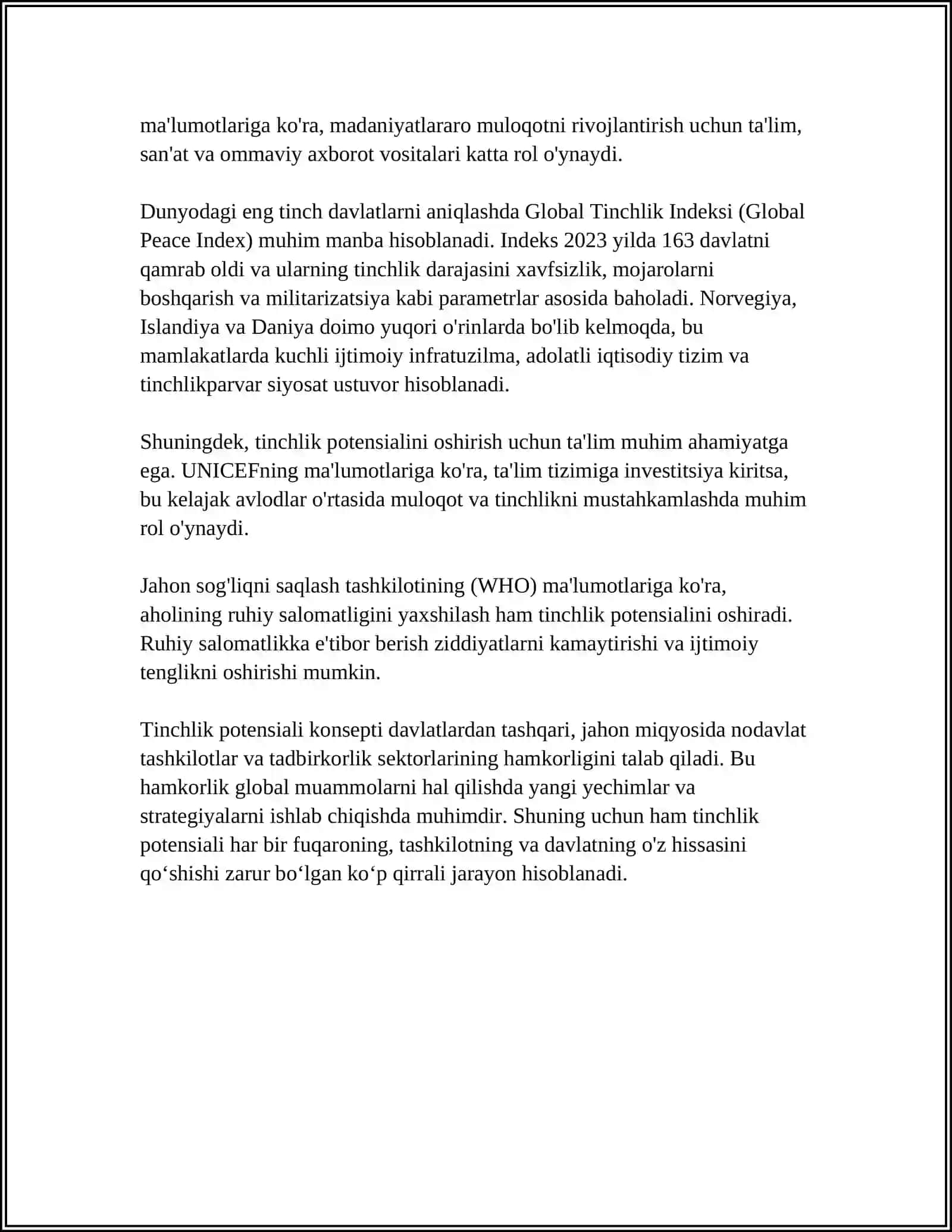 Tinchlik potensiali 4