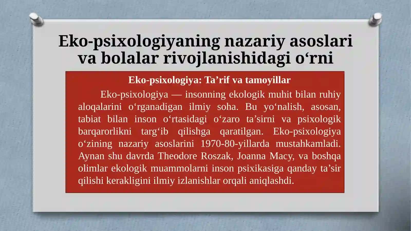 BOLALAR VA EKO-PSIXOLOGIK RIVOJLANISH 4