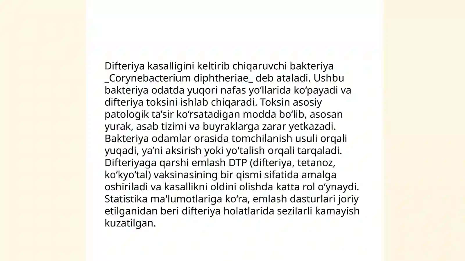 Difteriya kasalligining kechishi 4