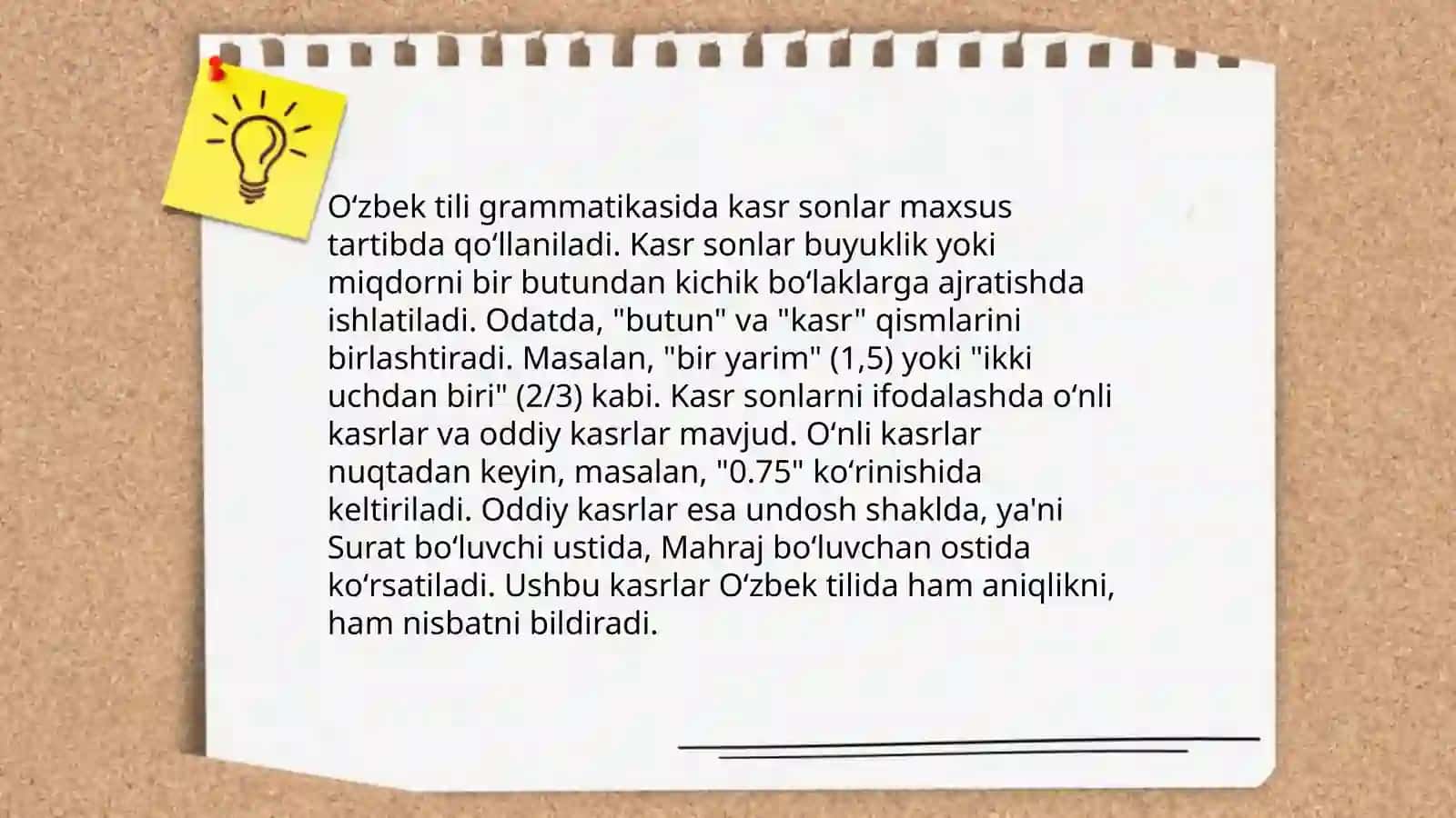 Kasr sonlarning qoʻllanilishi 4