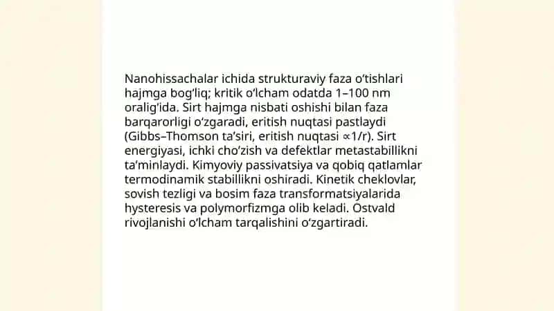 Nanotexnologiyada Tarkibiy va Fazafiy oʻzgarishlar 4