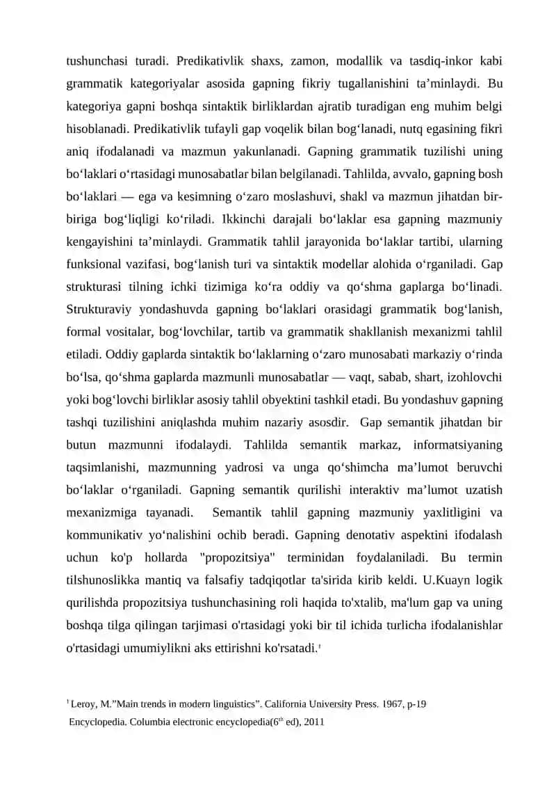 KURS ISHI "Ingliz va o’zbek tilida gapni tahlil qilish" 4