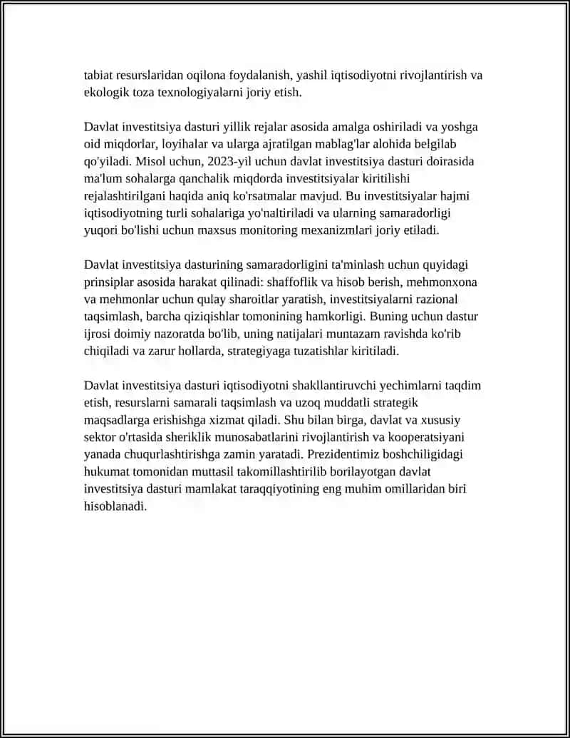 DAVLAT INVESTITSIYA DASTURI 4