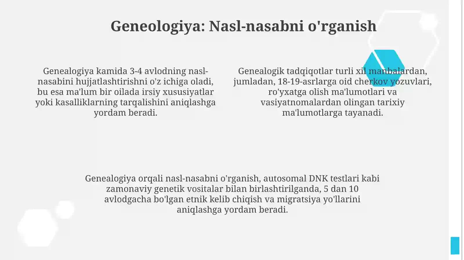 Antropogenetika usullari: Kirish 4