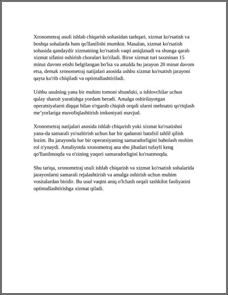 XRONOMETRAJ USULI 4