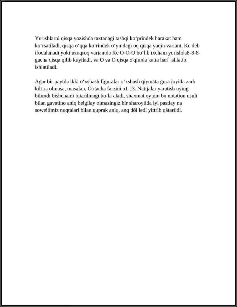 SHAXMAT TAXTASIDA KATAKLARNING NOMLANISHI 4