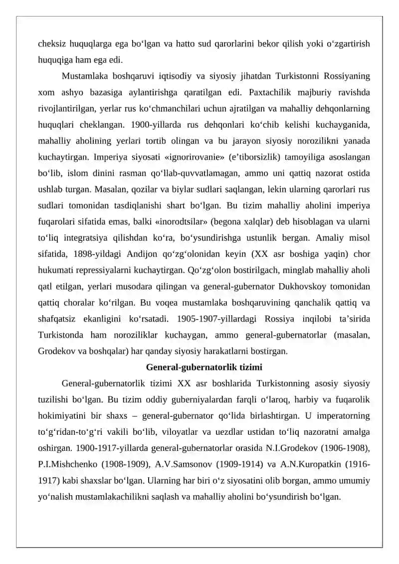 Turkiston XX asr boshlarida (1900-1917-yillar) 4