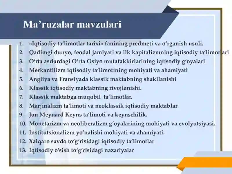 Iqtisodiy ta‘limotlar tarixi 4