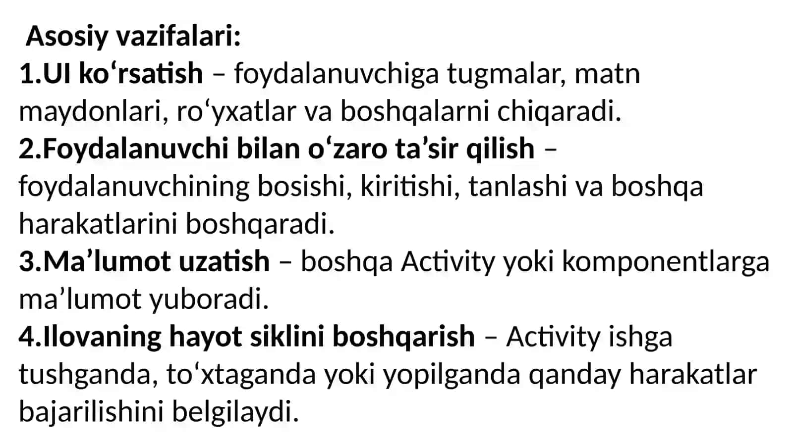 Android ilova komponentalari 4