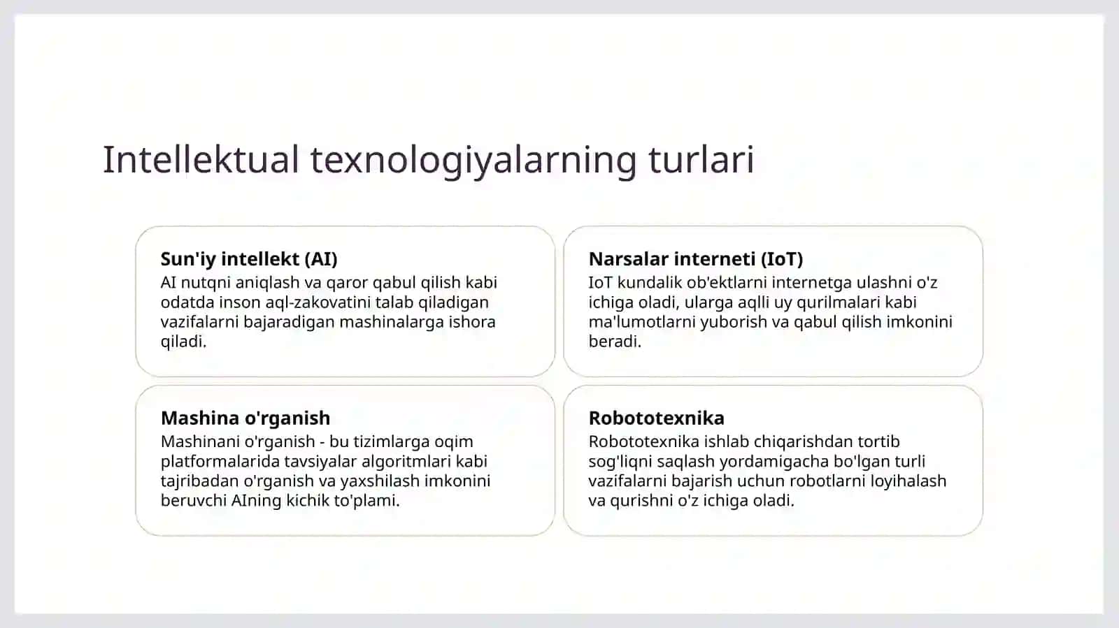 Intellektual tizimlar va texnologiyalar 4