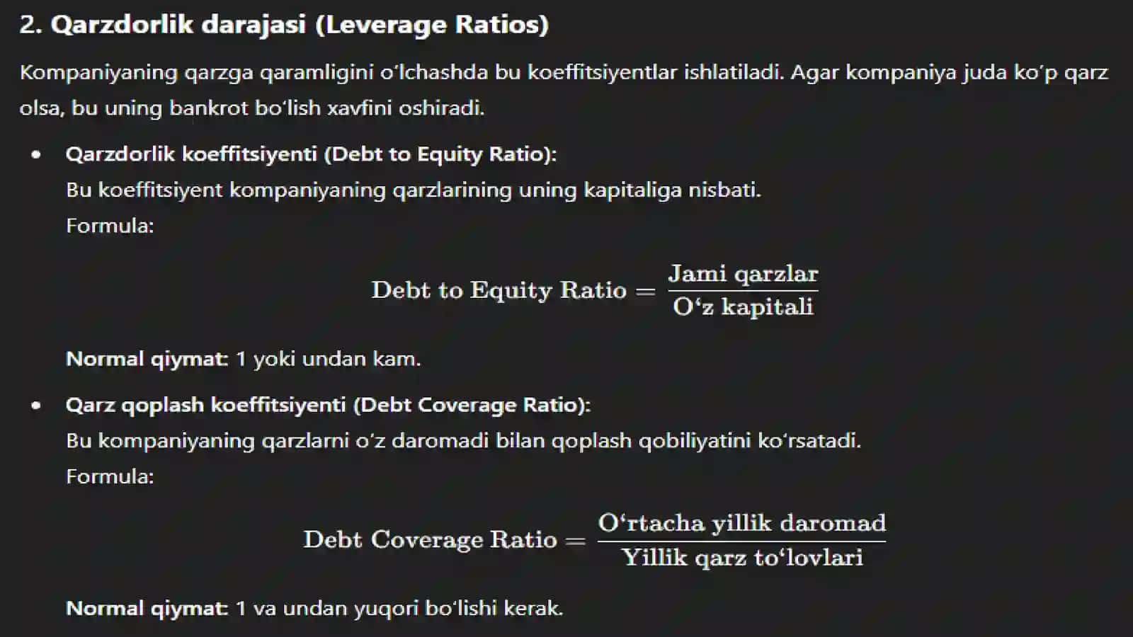 Bankrotlikni baholash: Kirish 4
