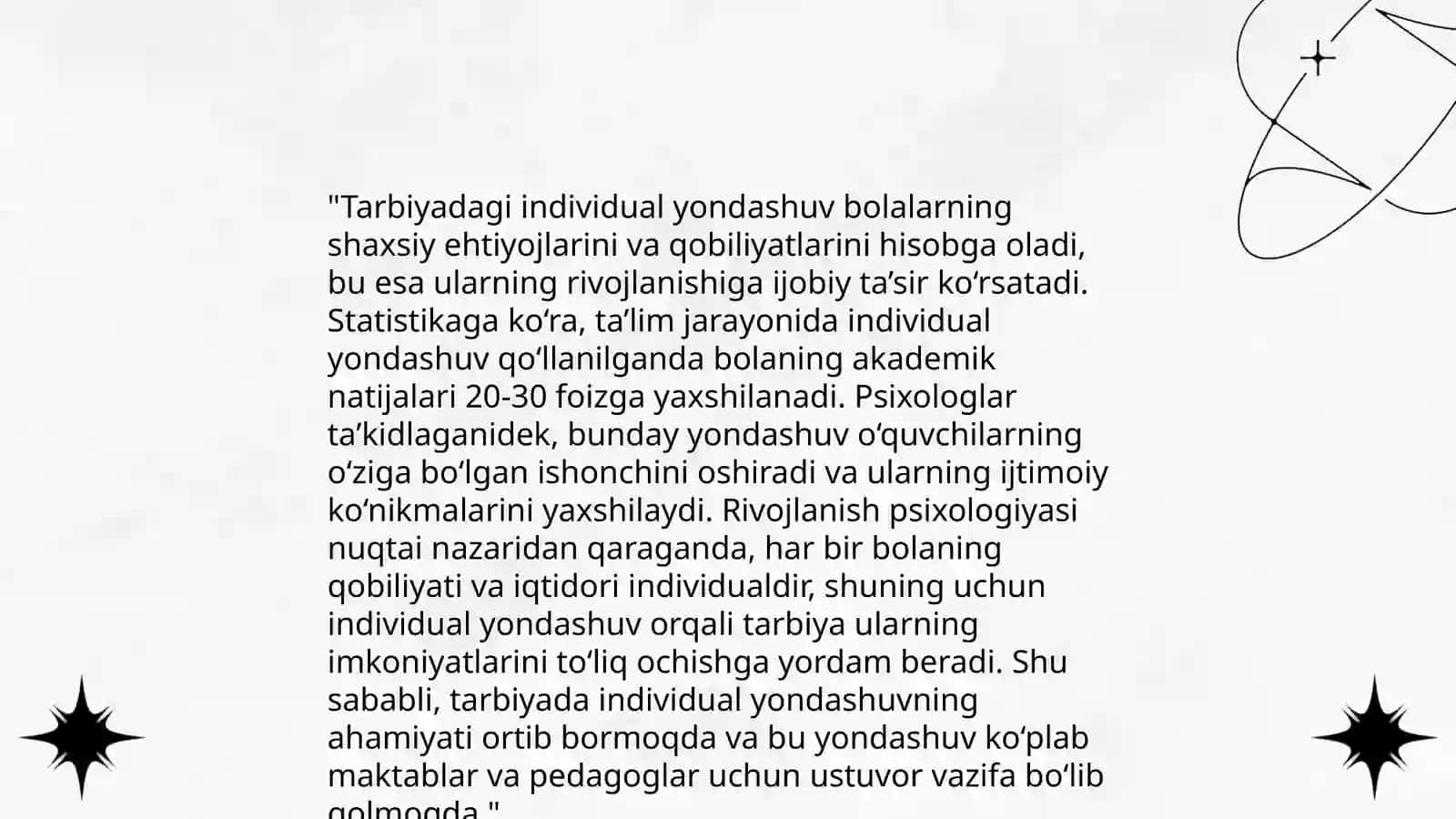 Tarbiyada individual yondashuv muammosi 4