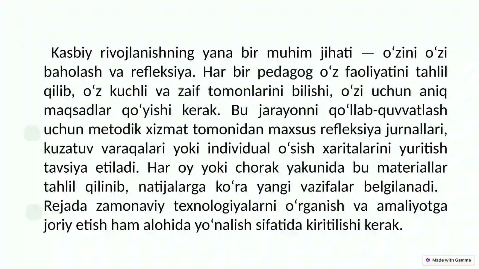 Jamoaviy rivojlanish rejasini tuzish 4