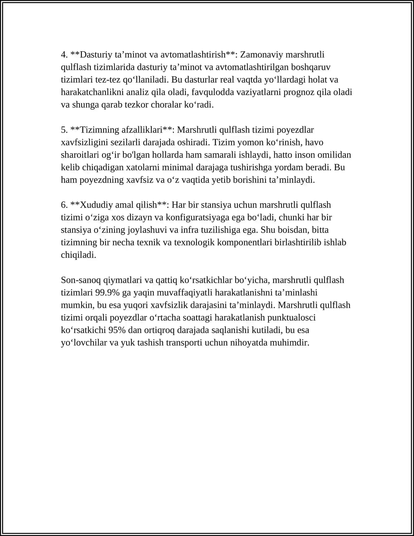 STANSIYANING MARSHRUTLI QULFLASH EM TIZIMINI ISHLAB CHIQARISH 4