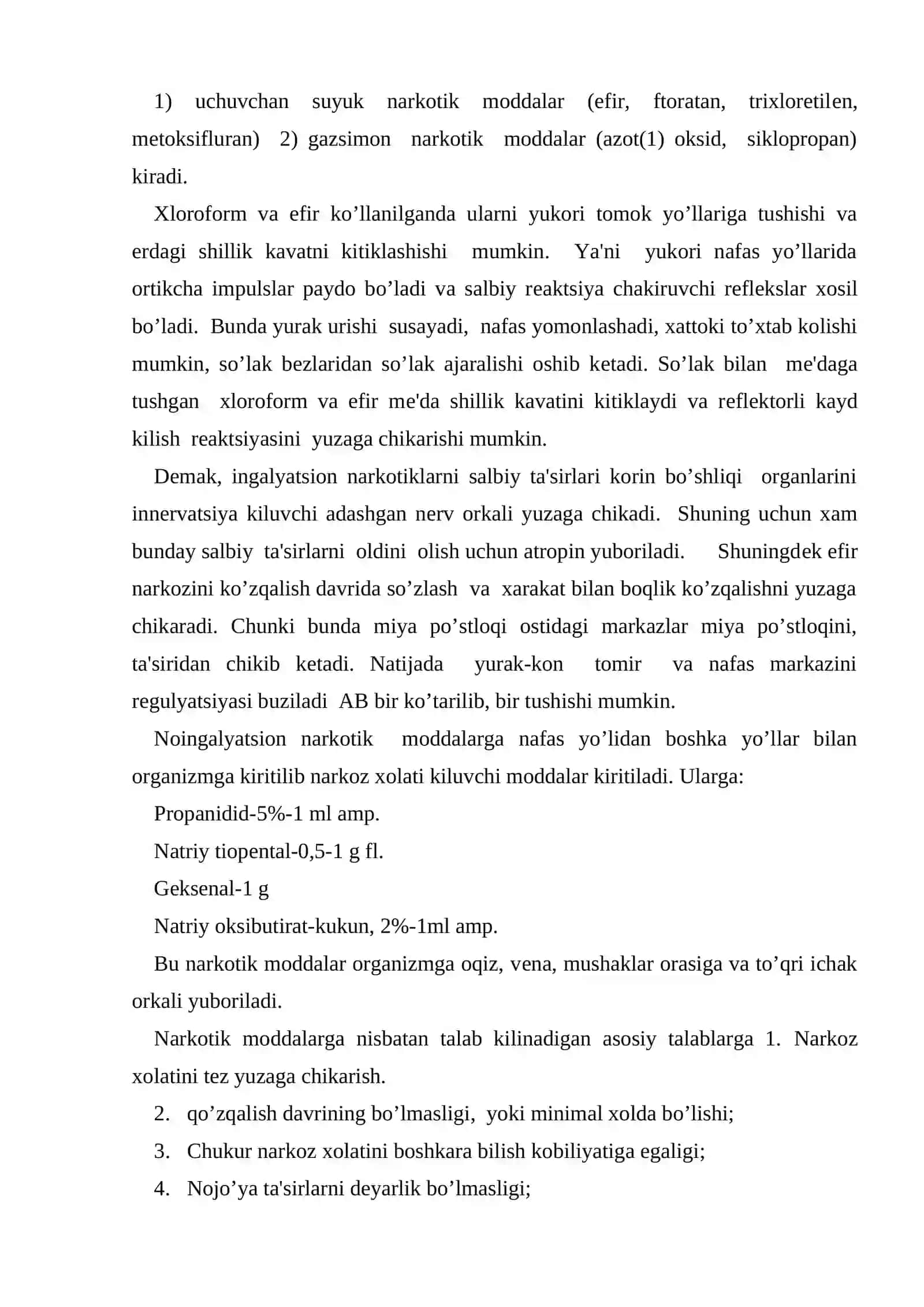 Narkoz vositalarining farmakologiyasi 4
