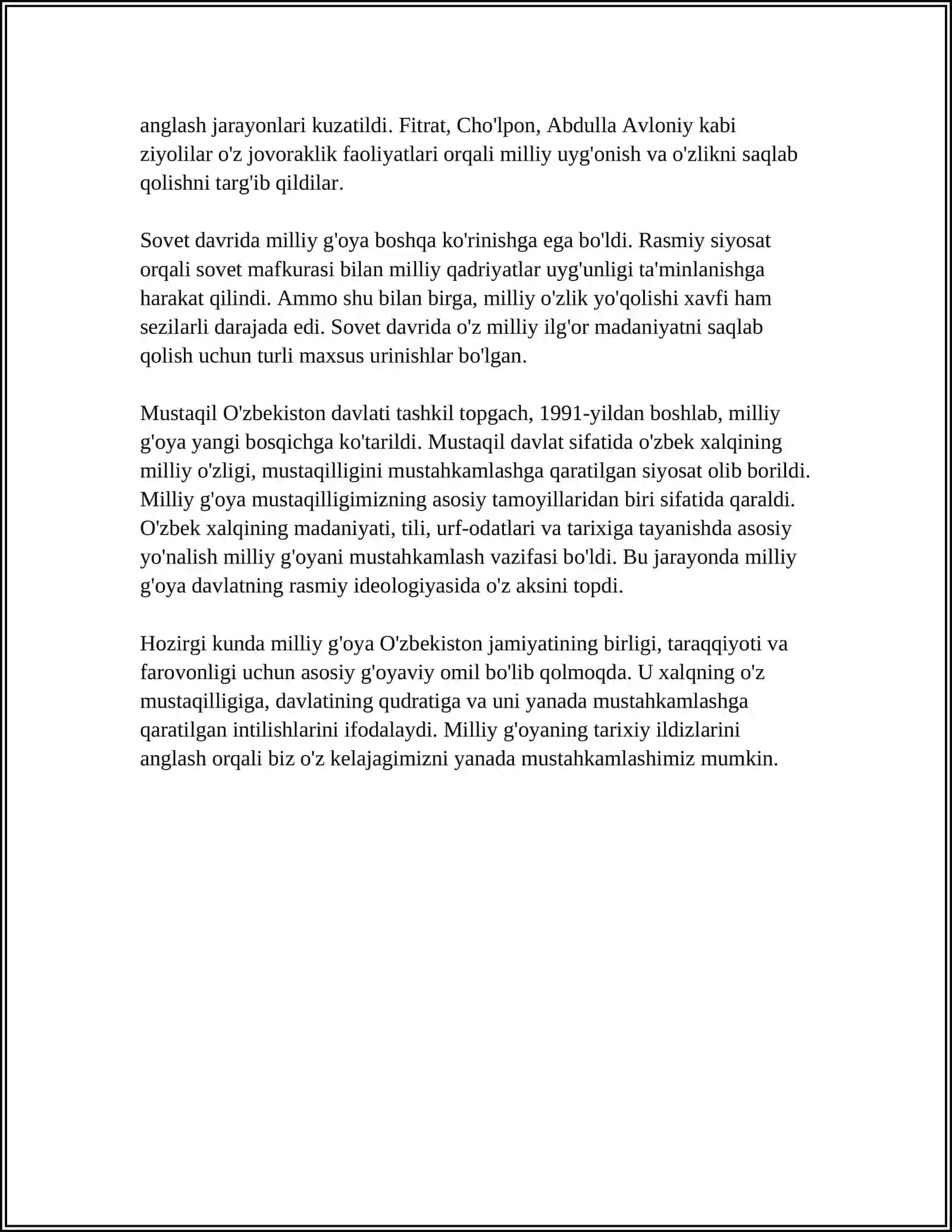 MILLIY G'OYA TARIXI VA NAZARIYASI 4