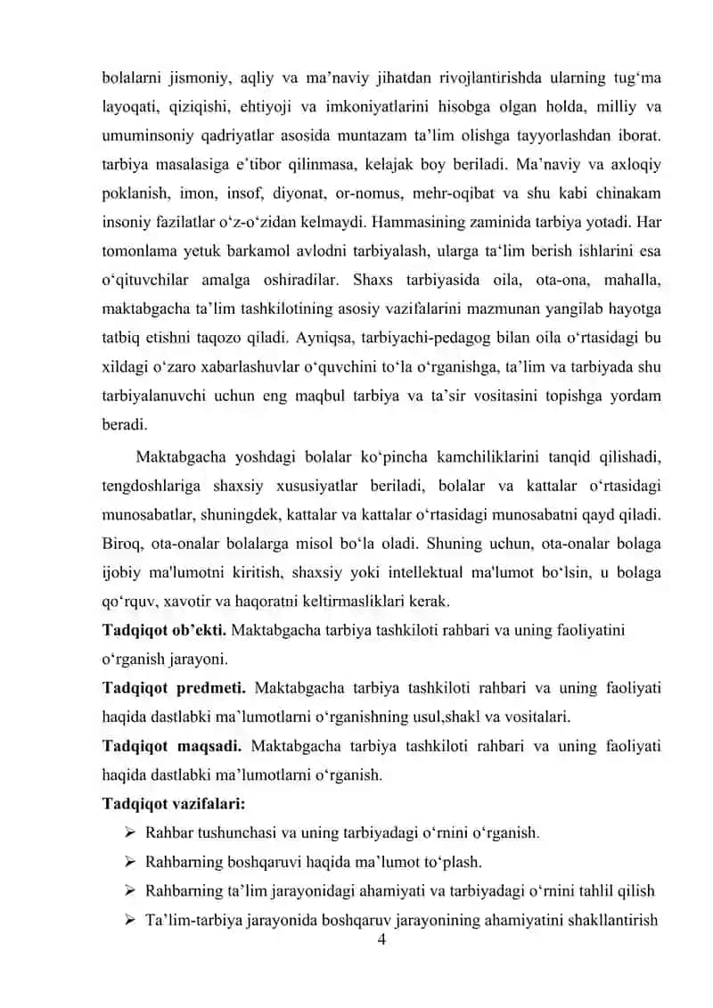MAKTABGACHA TA’LIM TARBIYANI TASHKIL ETISH TEXNOLOGIYASI 4