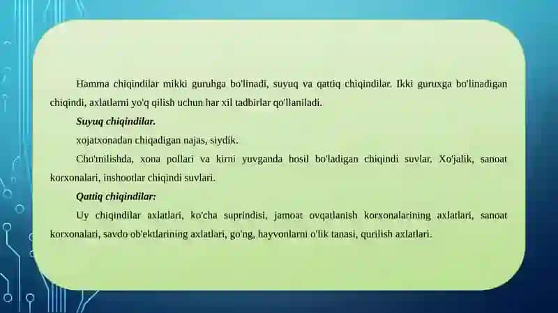 MAHALLIY MIQYOSDAGI EKOLOGIK MUAMMOLAR 4