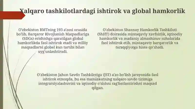 O'zbekiston va Jahon Hamjamiyati 4