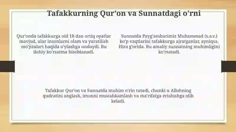 Tafakkur haqida 4