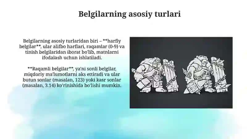 Xarakter, belgi, turi: Kirish 4