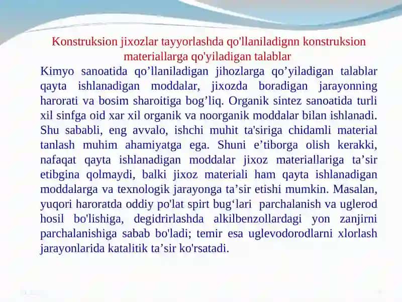 USKUNA VA JIHOZLARNI TAYYORLASH MATERIALLARI 4