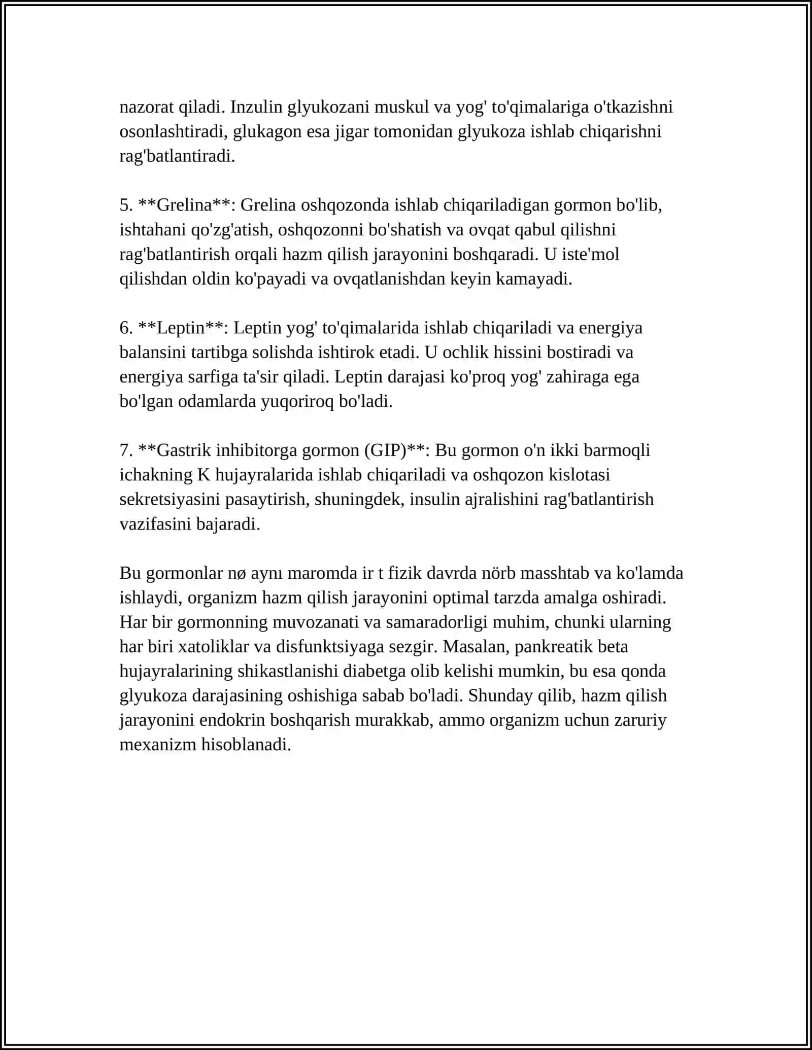 HAZM QILISH JARAYONINING ENDOKRIN BOSHQARILUVI. ME’DA ICHAK NAYINING ENDOKRIN HUJAYRALARI 4