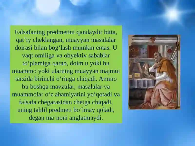 Falsafa fanining predmeti 4
