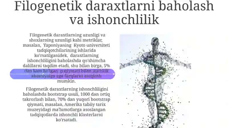 Filogenetik tahlil va evolyutsiya bioinformatika 4