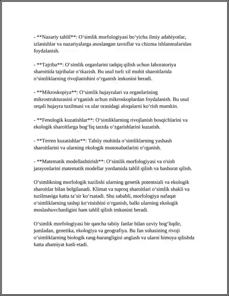 BOTANIKANING ASOSIY BOʻLIMLARI VA USULLARI 4