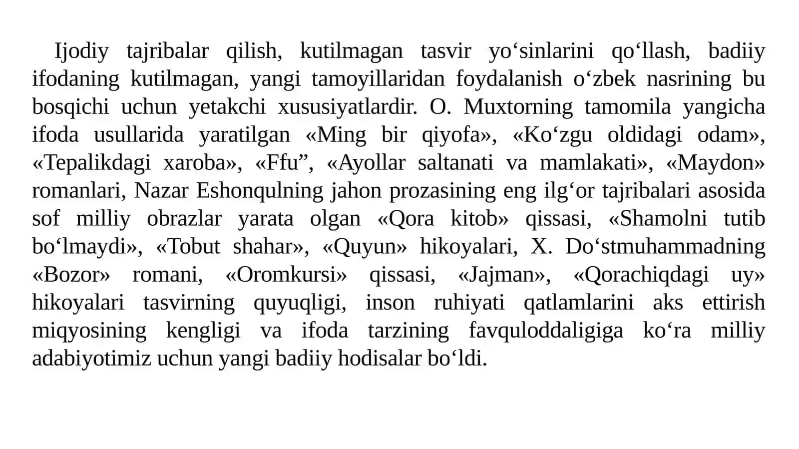 Zamonaviy oʻzbek nasrida yoshlar xarakteri tasviri 4