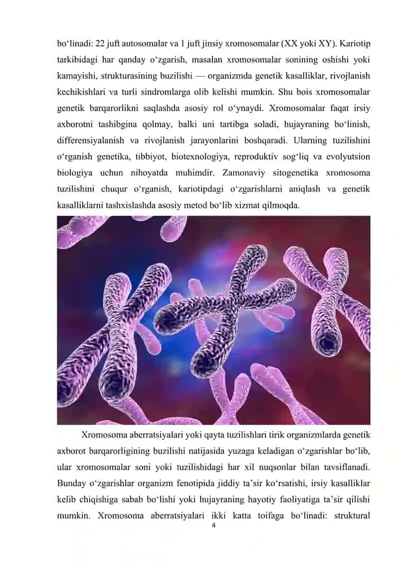 Xromosoma abberatsiyalari yoki qayta tuzilishi 4