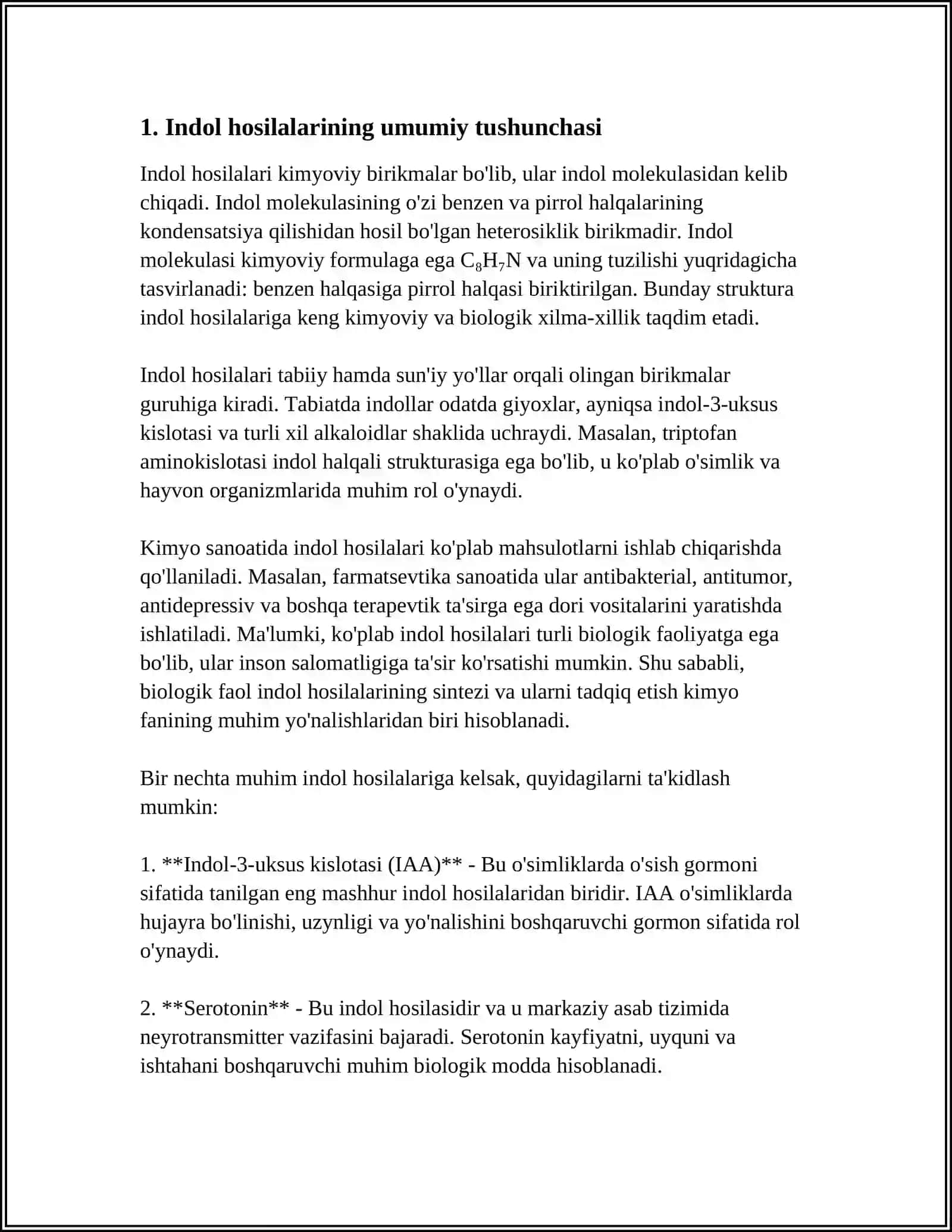 INDOL HOSILALARINI MIKRIBILOGIK TRANSFORMATSIYALASH 4