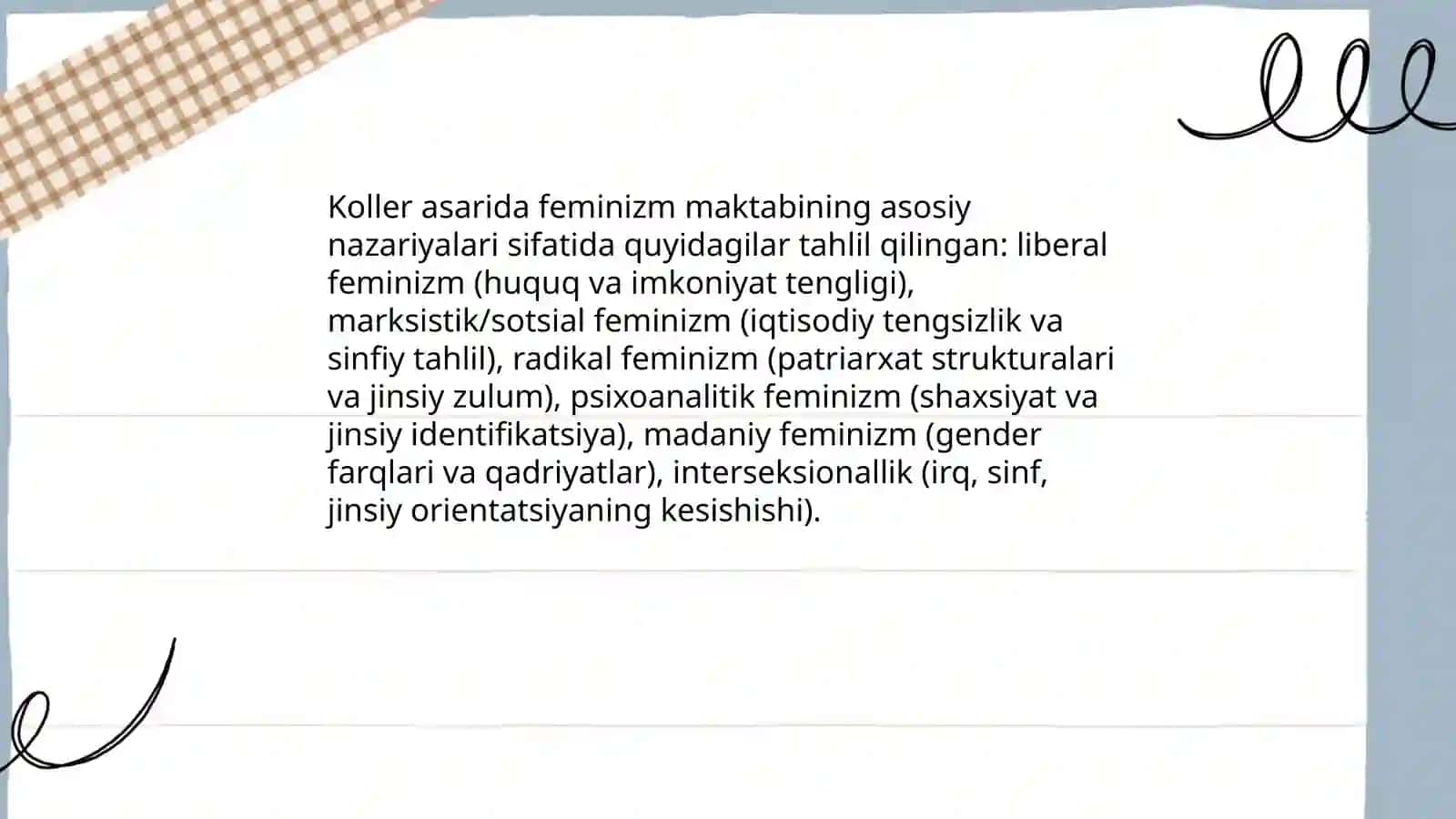 Feminizm maktabi haqida (J. Koller asari asosida) 4