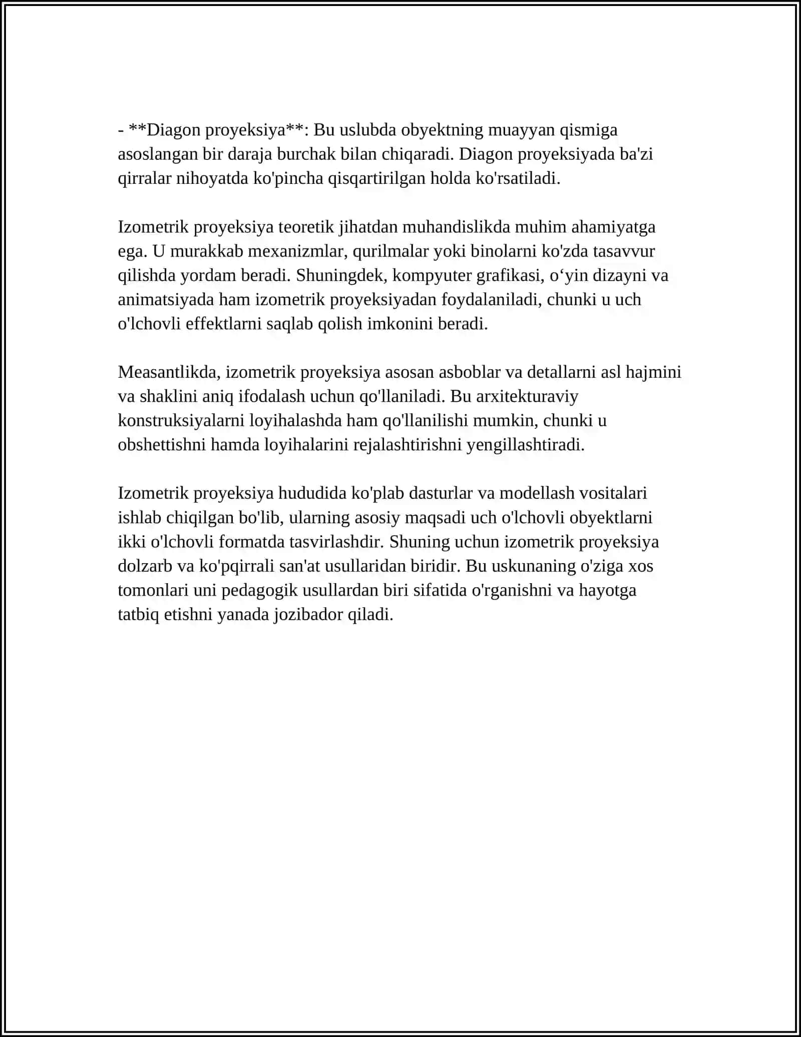 AYLANANING IZOMETRIK PROYEKSIYASI 4