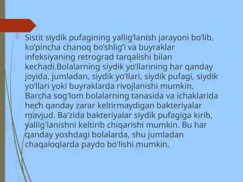 Bolalardagi siydikyo‘llari infeksiyalari 4