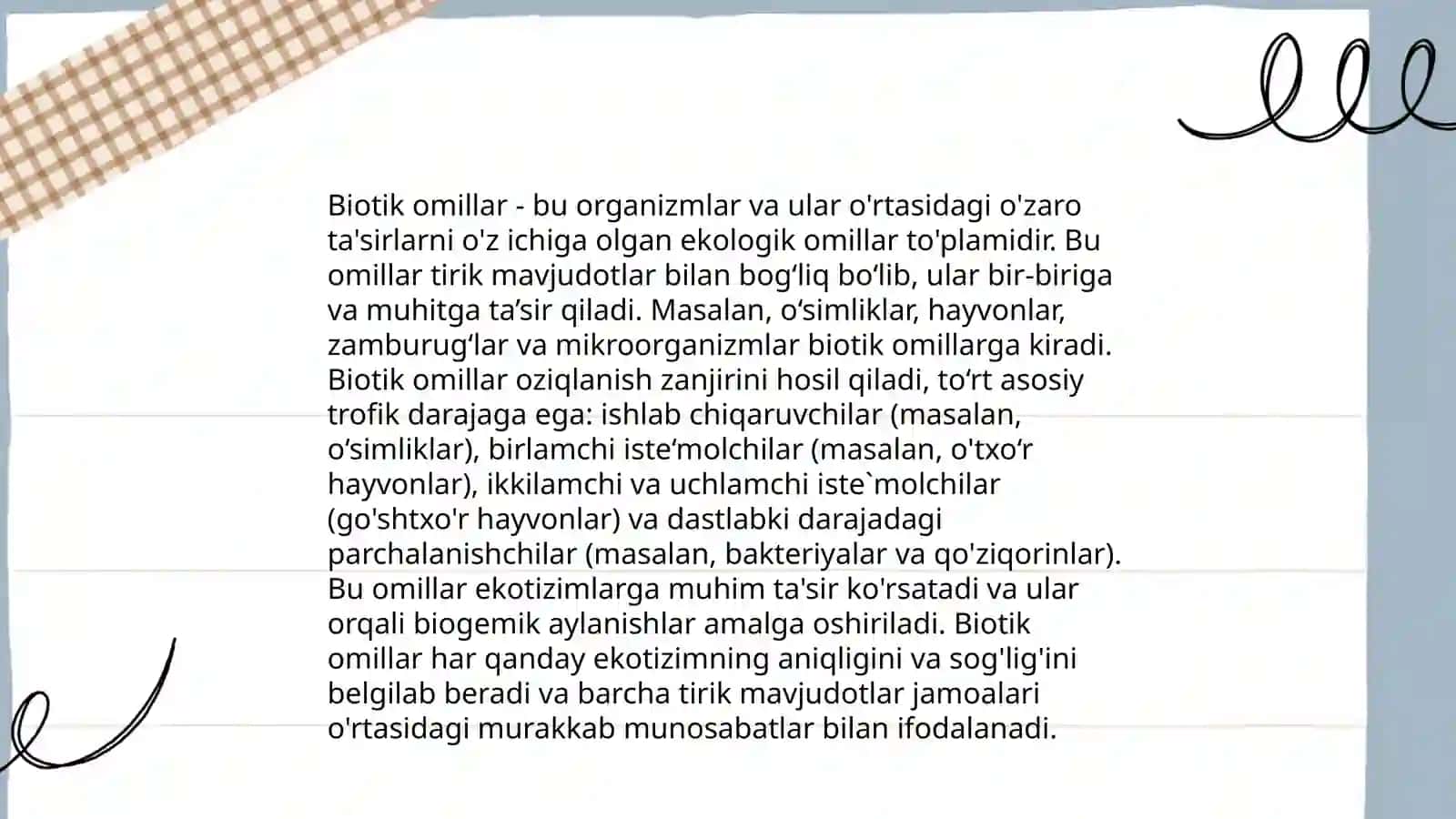 Ekosistemalarning tarkibiy qismlari 4