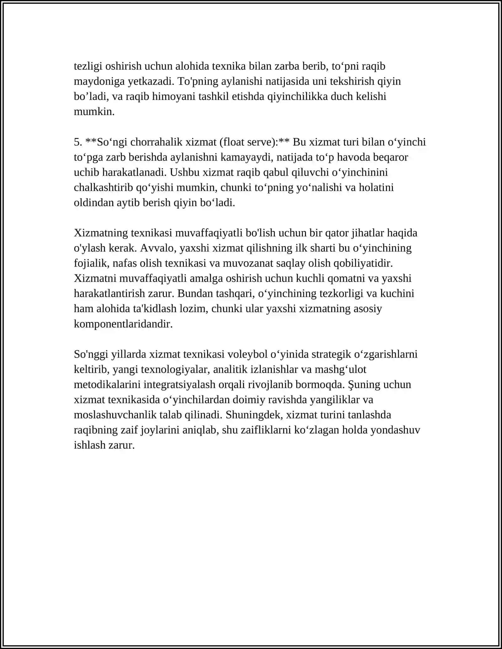 VOLEYBOL OʻYINI TEXNIKASI 4