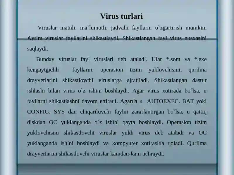 Kompyuter viruslari va antivirus dasturlari 4