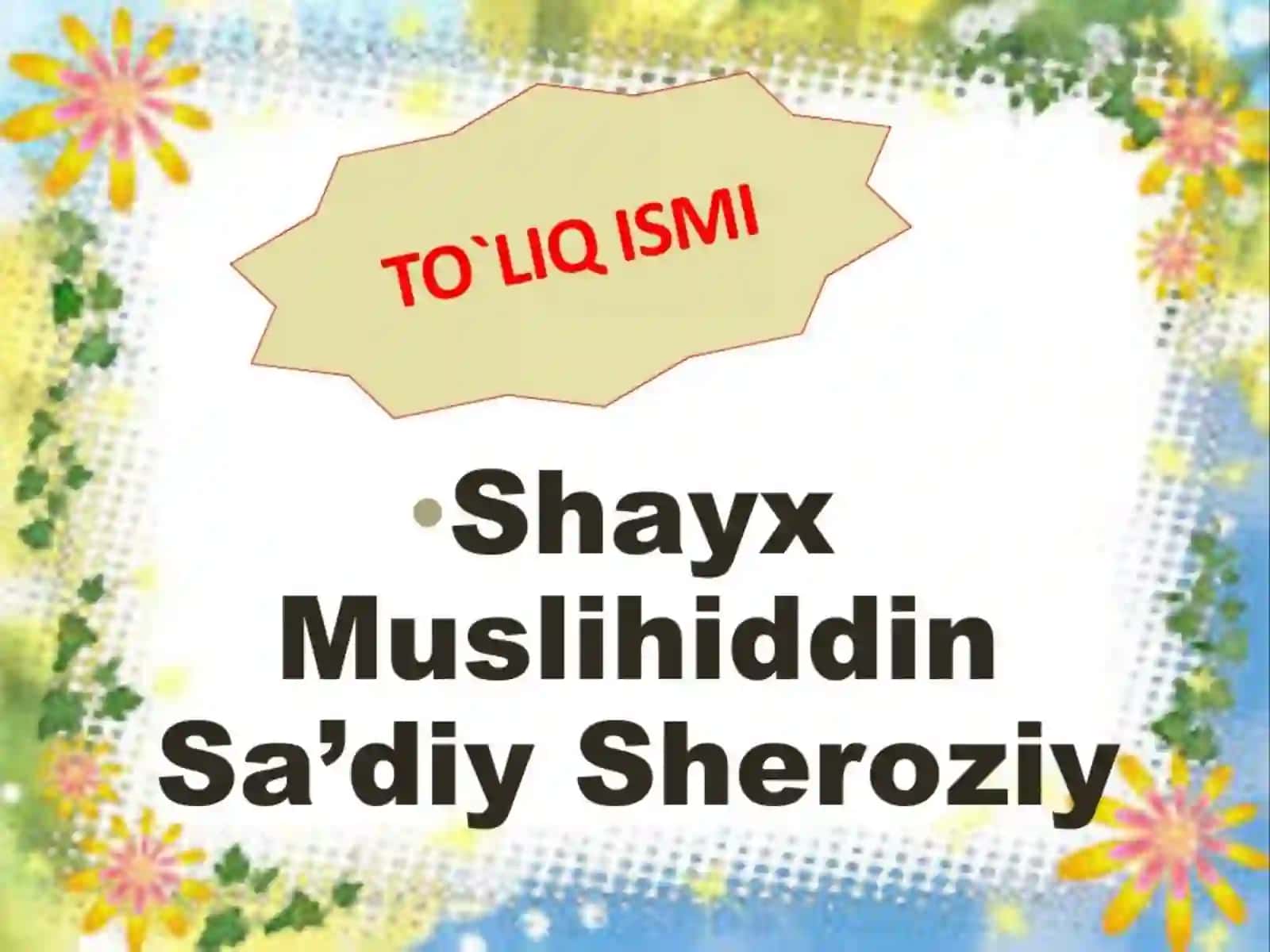 Sa’diy Sheroziy 4