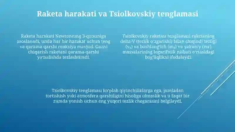 Oʻzgaruvchan massa: reaktiv harakat 4