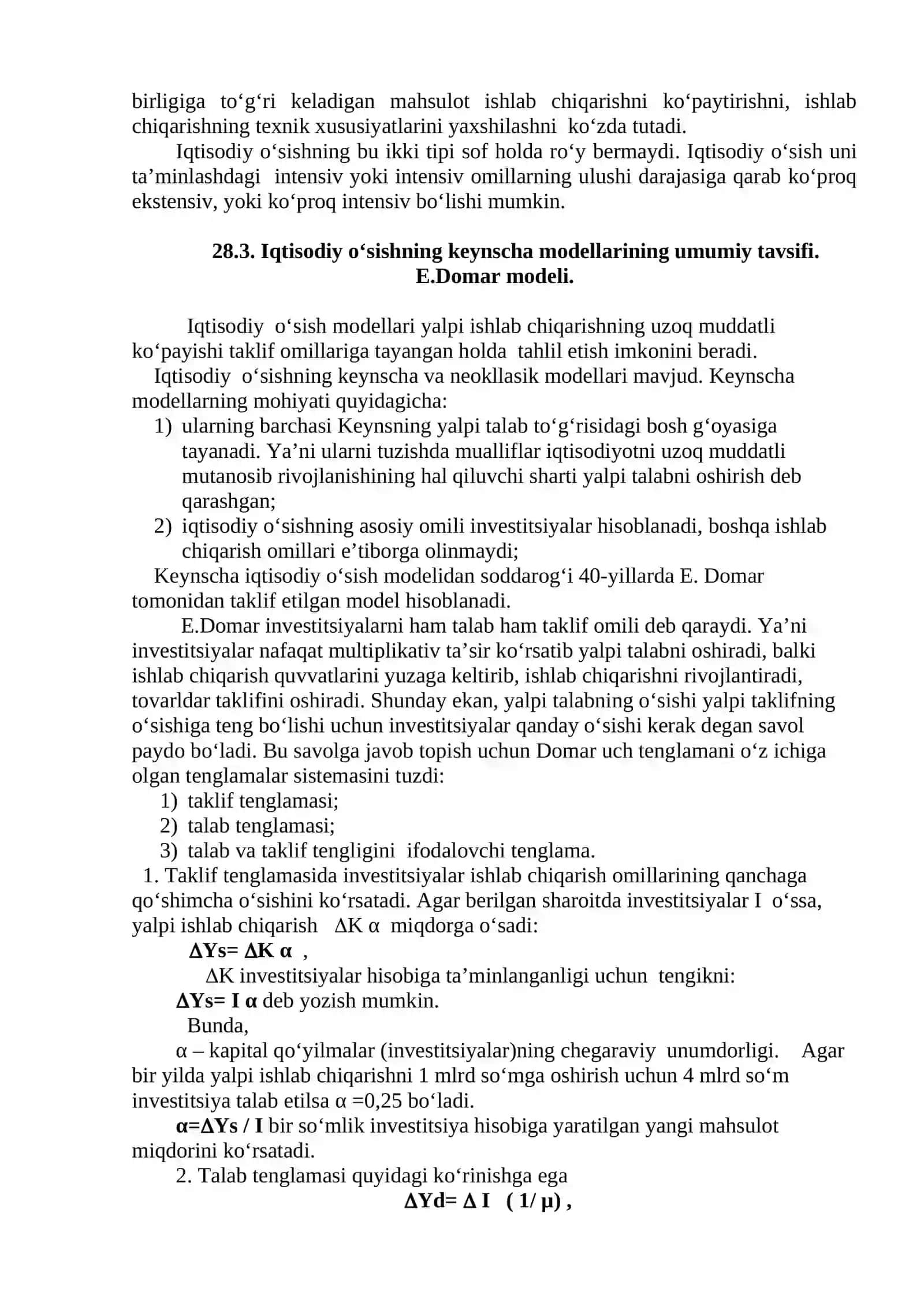 IQTISODIY OʻSISH MODELLARI 4